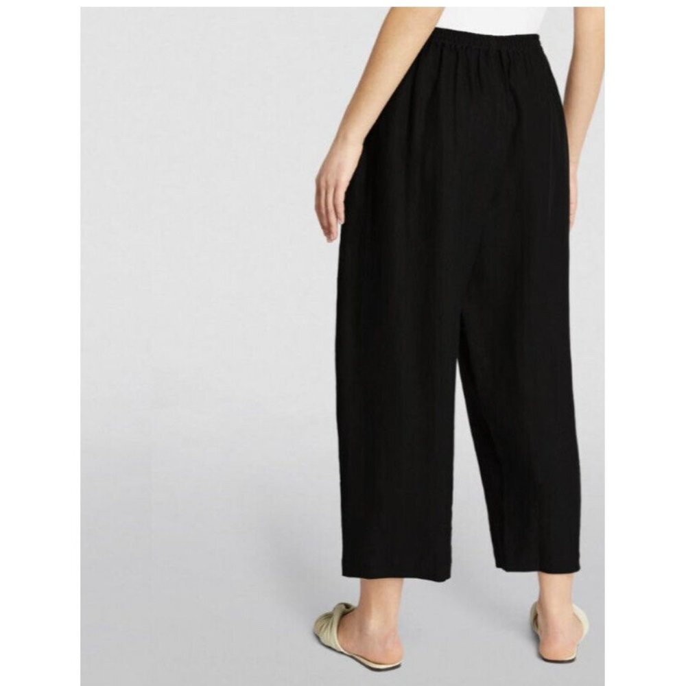 Eskandar 3 Linen Capris Cropped Japanese Pants 36 x 25 Inseam Black